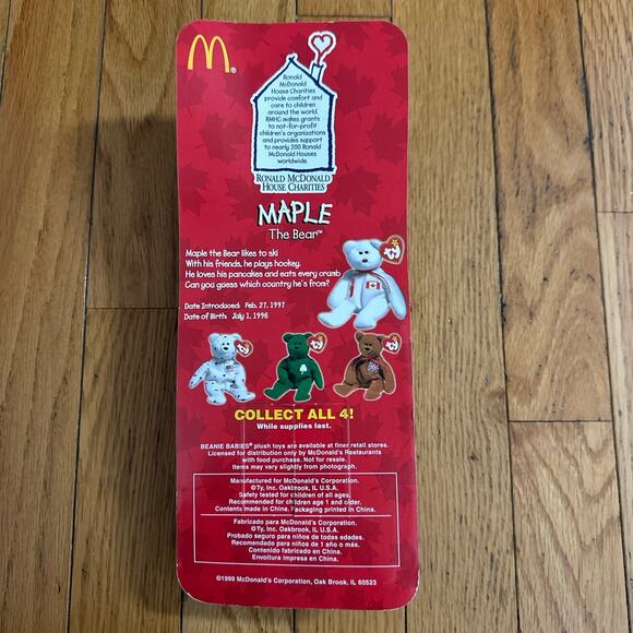Maple the bear, still in original packaging. Born on 7/1/1996 and retired on 7/ - Picture 4 of 7